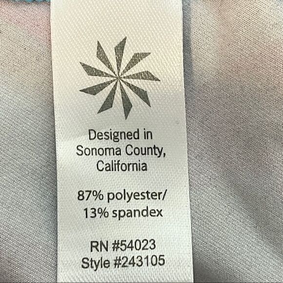 Athleta Chi Workout Tank Top Geometric Print Blue Size S - Picture 5 of 6